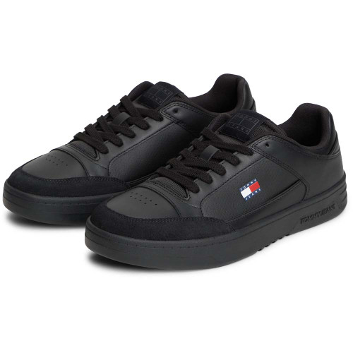 Tommy Hilfiger Leather Mixed Texture Basketball Trainers